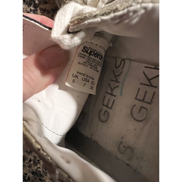 Superdry sneakers womens US 7 low pro metallic trainers Priya lace up shoes y2k - Picture 6 of 12